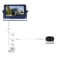 DC12V y 24V IP68 impermeable Metal 7 ''camión Monitor inverso soporte 3 CH 720P 1080P AHD Cámara