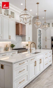 Ensemble de meubles de cuisine Alland American Kitchens, nouveau design, bois personnalisé, îlot de luxe haut de gamme, style de porte shaker en MDF, armoires de cuisine - Product Image 4