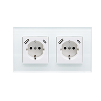 Prise murale double USB LEISHEN 250V/16A avec USB certifiée TUV CE pour chargeur mural avec 2 prises AC standard européennes