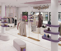 Muebles de Exhibición de Madera Plegables y Giratorios Personalizados para Decoración de Interiores de Tiendas de Ropa y Decoración de Tiendas de Prendas de Vestir