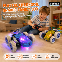 Voitures télécommandées Belinda Crack Dinosaur Stunt RC 2.4G avec lumières LED, voitures RC Drift Crawler pour enfants, jouets cadeaux pour enfants