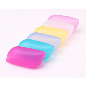 Silicone <b>Toothbrush</b> Covers Candy Color Foldable Travel <b>Case</b> Set For Portable Storage - Product Image 2
