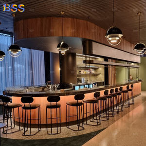 בר מפואר דלפק מסעדה הסיטונאית בר רעיון מותאם אישית קוראן לבן העליון כחול דלפק קפה עם מקרר תצוגה - Product Image 6