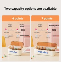 Nouvelle boîte à pilules portable compacte et scellée pour voyage, grande et petite, en violet/blanc/ambre, organisateur de médicaments, boîte de rangement transfrontalière