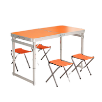 Ensemble table et chaises d'extérieur pliables en alliage d'aluminium léger et résistant à la rouille, design ferme, avec parasol, mobilier d'extérieur