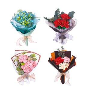 Красивые цветы строительные блоки сборка букет игрушки набор кирпич блок для девочек Подарки - Product Image 1