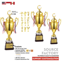 Trophée en métal durable DeMo - Gravure laser, plaqué, pour événements sportifs scolaires, ornements créatifs, haute qualité, vente en gros
