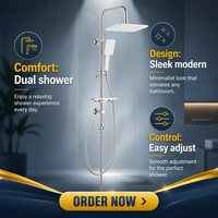 Ensemble de colonne de douche chromée LD avec douchette à main au design moderne, garantie de 2 ans