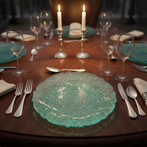 Assiettes de Présentation en Gros 13 Pouces en PP Transparent, Luxueuses, Réutilisables, Durables et Personnalisables pour Hôtels et Usage Domestique - Product Image 1