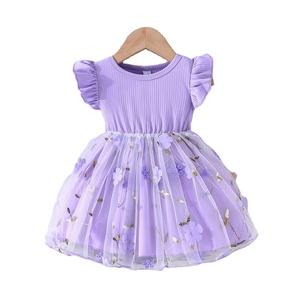 ชุดเดรสเด็กผู้หญิงแฟชั่นลำลองฤดูร้อน คอทรงโอ ความยาวระดับเข่า ผ้าฝ้ายตาข่าย ระบายอากาศได้ดี ไม่ยับ ทนทาน ใช้งานได้หลากหลาย - Product Image 1