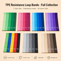 Ensemble de 5 bandes de résistance en TPE de qualité professionnelle pour l'exercice, le yoga, le Pilates, la remise en forme à domicile et l'entraînement en salle de sport