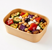 Boîte alimentaire jetable robuste en papier kraft imperméable pour plats à emporter, déjeuner, réunions familiales, restauration de bureau, restaurant, lait