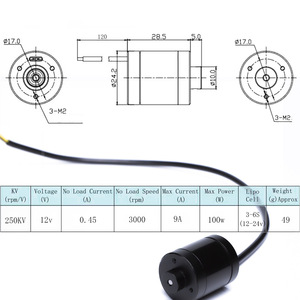 Waterproof Brushless Motor 2418 100W DC Miniature For Underwater Robots And ROVs - Product Image 4