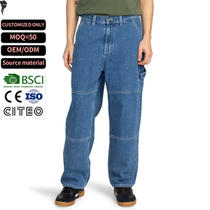 Jeans baggy sur mesure de haute qualité pour hommes, style streetwear, pantalon en denim ample pour hommes - Product Image 1