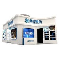 Diding DD25-031 Stand d'exposition modulaire 10x20, présentoir pour salon professionnel 3x6, avec boîte à lumière SEG, toile de fond et comptoir, durable et écologique