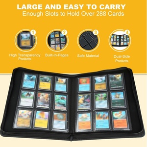 Premium PU Leather 9 Pocket <b>Card</b> <b>Binder</b> Secure Zip Closure Custom Color Trading <b>Card</b> Album PP Pages for <b>Card</b> Storage Just Case - Product Image 4