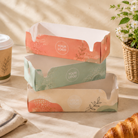 Boîte à gaufres personnalisée en carton avec fente pour bâtonnets, idéale pour gaufres, hot-dogs, desserts, snacks et emballages à emporter