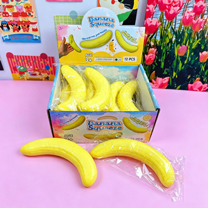 Elonna Peelable Banana <b>Squishy</b> Toy TPE/PU Material Slow Rising Rebound Simulation <b>Food</b> Squeeze Fidget Stress Relief Toy - Product Image 1