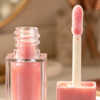 Vente en gros de tubes à gloss carrés transparents en plastique vides avec applicateur