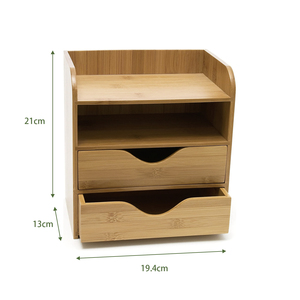 Piccolo Organizzatore da Scrivania <span class=keywords><strong>in</strong></span> Bambù con 3 Cassetti e Ripiano <span class=keywords><strong>per</strong></span> Gioielli, Casa, Ufficio, Scuola - Organizzazione Multiuso - Product Image 3