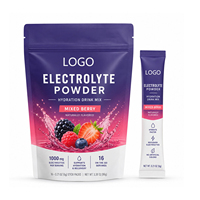 Poudre d'électrolytes à saveur de fruits naturels pour la nutrition sportive, mélange pour boisson hydratante, vitamines, minéraux, reconstitution énergétique, marque privée