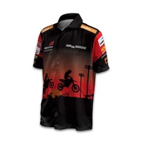 Boutonné personnalisé Chemises Crew en vente en gros Polos de voiture à manches courtes respirants Chemises Crew de course à sublimation