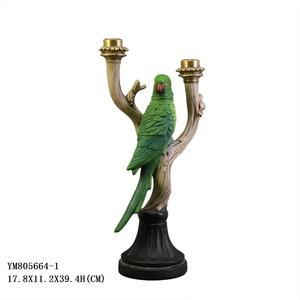 Venta al por mayor de oro de lujo de resina vela Animal loro en forma de titular para la decoración del hogar - Product Image 3