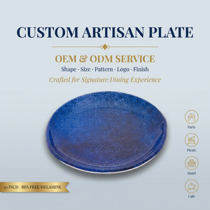 Assiette de présentation en mélamine 10 pouces, personnalisable OEM/ODM, pour buffet d'hôtel et <span class=keywords><strong>brunch</strong></span>, vente en gros - Product Image 1