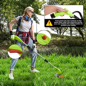 Cordless Chuỗi Trimmer Weed Wacker: 12V Điện Cỏ Tông Đơ <span class=keywords><strong>Lawn</strong></span> <span class=keywords><strong>Edger</strong></span> Với Pin 2.0Ah Li-Ion, Điều Chỉnh Chiều Cao Weed Eater - Product Image 5