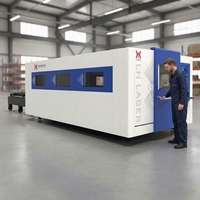 Machine de découpe laser à fibre CNC 5 axes Linghan Laser 3015 avec table d'échange automatique BMP, haute productivité pour tôles métalliques