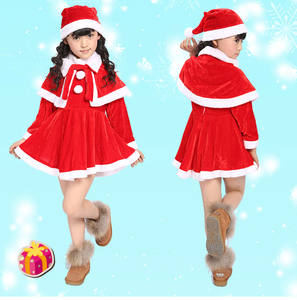 Costume di Natale per Bambini, Abito da Babbo Natale per Ragazzi, Costume da Angelo, Vestiti Natalizi per Bambine con Cappello di Natale - Product Image 4