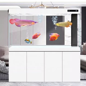 Aquário Ecológico de Vidro Preto Super Branco para Peixes Pequenos e Grandes com Formato Retangular Acessório para Sala de Estar - Product Image 4