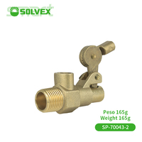 Katup Pelampung Bola Kuningan SOLVEX 1/2 3/4 Emas, Pengatur Sudut Hidrolik Manual, Pengontrol Level Air, Katup Bola Gas Male