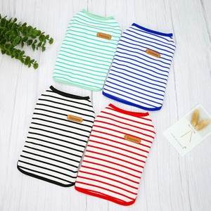 Chaleco sin mangas de algodón a rayas azul y blanco para perros pequeños, ropa transpirable de verano para mascotas - Product Image 5