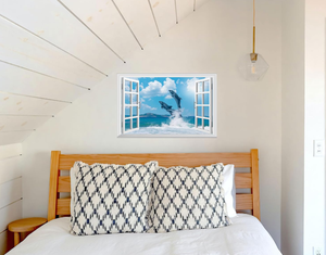 Fausse fenêtre autocollant mural-Ocean Dolphins Faux fenêtre murale <span class=keywords><strong>pour</strong></span> décoration murale, <span class=keywords><strong>stickers</strong></span> muraux à coller et à décoller - Product Image 4