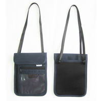 Pochette de voyage noire à suspendre autour du cou, porte-cartes et passeport avec blocage de sécurité RFID