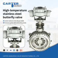 Válvula de Mariposa de Alta Temperatura con Asiento Metálico 904L, Tipo Wafer con Brida, Manual, Neumática, Triple Excéntrica, para Gas, Certificación CE, Clase JIS 1500