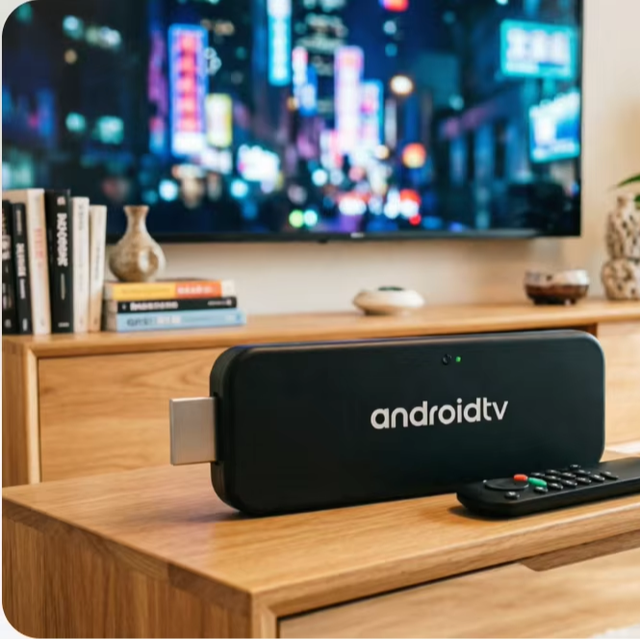 Sumavision 2026 Android 15 Streaming Device WiFi6 Quad Core 4K HDR/H265 Android TV Stick 2GB+8GB BT Voice Control Remote for