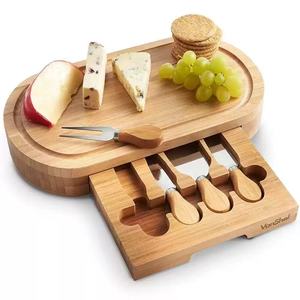 Ensemble de planches à fromage en bois Hangxu avec tiroir, planche à découper ovale, outils à fromage multifonctions pour servir et couper - Product Image 4