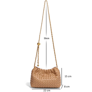 <span class=keywords><strong>Bolso</strong></span> de Mano Compacto de Cuero PU para <span class=keywords><strong>Mujer</strong></span>, Diseño Nuevo, Estilo Casual Retro, <span class=keywords><strong>Bolso</strong></span> Bandolera Tejido con <span class=keywords><strong>Cadena</strong></span> de Moda - Product Image 2