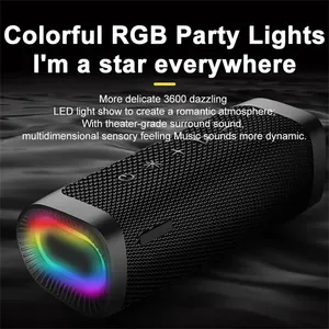 Altavoz Bluetooth Inalámbrico con Luz RGB, Bajos Potentes, Gran Volumen, Portátil para Exteriores, Altavoz de Tela Resistente al Agua - Product Image 2