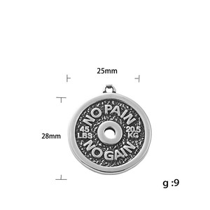 Pendentif plaque de poids de fitness en acier titane 20,5 kg, collier « Traine fort ou rentrez chez toi » pour hommes et femmes, usage quotidien - Product Image 4