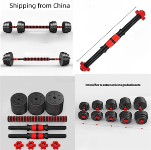 للبيع بالجملة معدات صالة رياضية قابلة للتعديل من علامة تجارية خاصة مخصصة 10: 20 شعار من الأسمنت البلاستيكي طقم دمبلز أسمنتي - Product Image 6