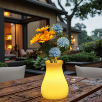 Lampe de table LED RGB moderne en forme de vase, pot blanc pour intérieur/extérieur, vase à fleurs en plastique LED