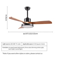 C048 42/48/52 Ventilateur de plafond extérieur avec kit d'éclairage Télécommande électrique Moteur DC en métal pour la maison et le jardin