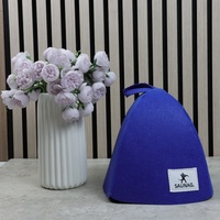 Koninklijk Blauwe Ecologische Gerecycleerde Vilt Saunamuts Groothandel Aangepaste Logo Fabriek Direct Stoom Spa Badmuts