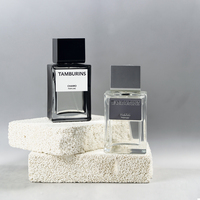 Étiquette personnalisée, flacon de parfum vide en verre plat carré, vaporisateur, 20 ml, 30 ml, 50 ml, 100 ml, recharge, flacons de parfum de luxe avec pompe et boîte