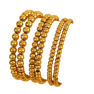 Pulsera Elástica de Cuentas para Niños, Chapada en Oro de 18K y Cobre, Moderna, para Bodas - Product Image 1