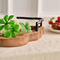 INNOVA HOME Ensemble personnalisé de 2 plateaux alimentaires en bois finition laquée poignée en métal pour servir des bijoux utiliser salon bureau