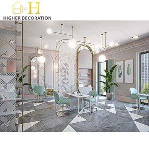 מפעל סלון מודרני מותאם אישית תצוגה ארון מדפים תצוגה קוסמטיים מתלה עם אורות - Product Image 2